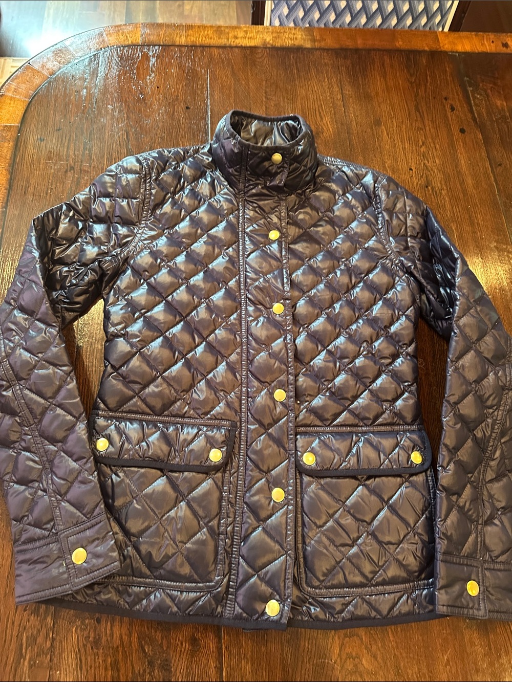 J. Crew Navy Quilted Light Puffer Jacket